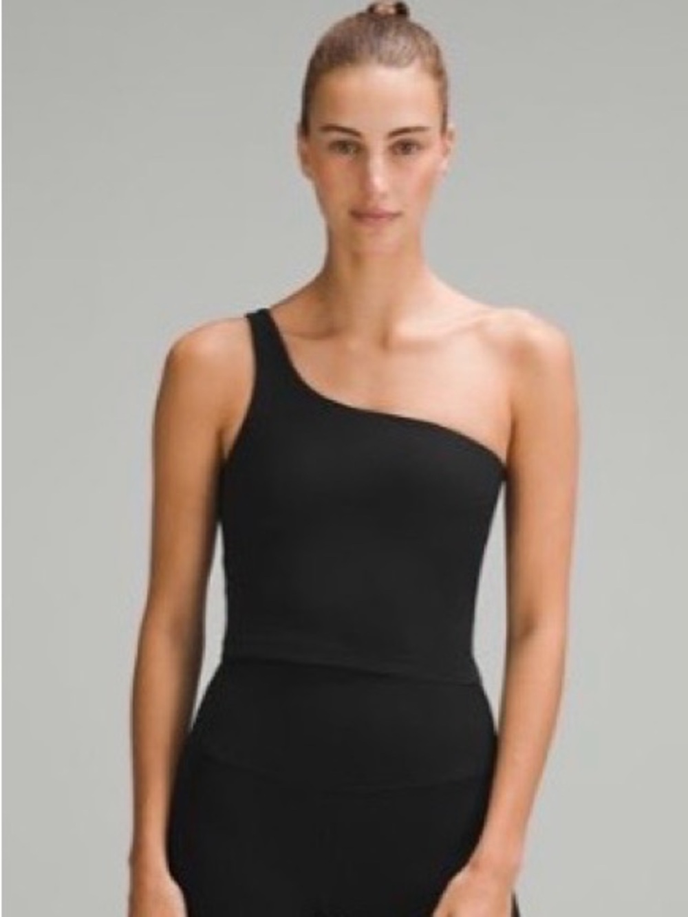lululemon Ribbed Nulu Asymmetrical Yoga Tank Top Black